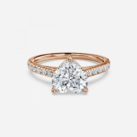 Ayla Heart Lab Created Diamond Side Diamond Engagement Ring