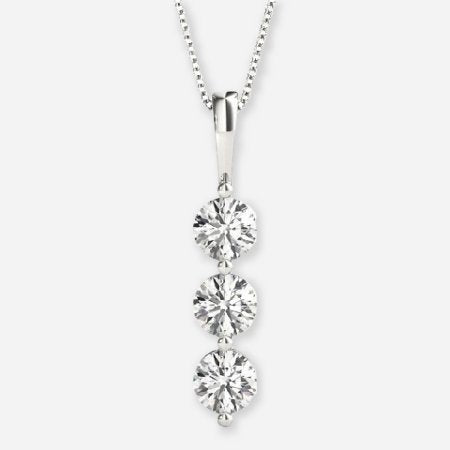 Lab Diamond Three Stone Pendant