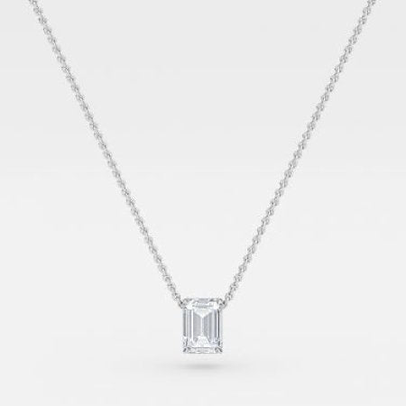 Emerald Lab Diamond Solitaire Pendant