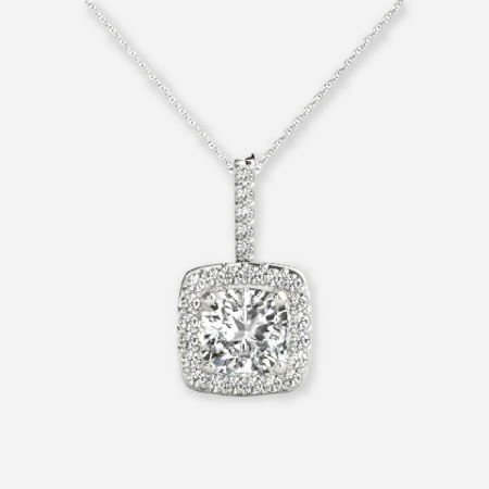 Cushion Lab Diamond Halo Pendant