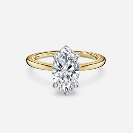 Vina Marquise Hidden Halo Lab Grown Diamond Engagement Ring