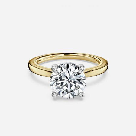 Vina Round Lab Created Diamond Hidden Halo Engagement Ring