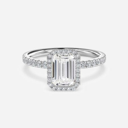 Nefta Emerald Halo Lab Grown Diamond Engagement Ring