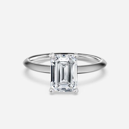 Alika Emerald Solitaire Lab Grown Diamond Engagement Ring