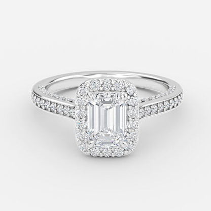 Ayana Emerald Halo Lab Grown Diamond Engagement Ring