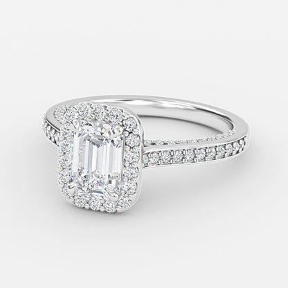 Ayana Emerald Halo Lab Grown Diamond Engagement Ring