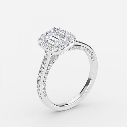 Ayana Emerald Halo Lab Grown Diamond Engagement Ring