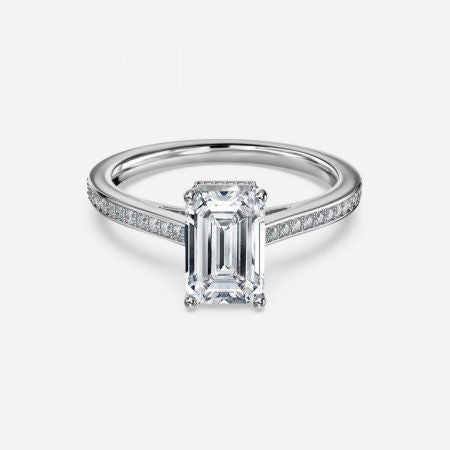 Evelyn Emerald Hidden Halo Lab Grown Diamond Engagement Ring