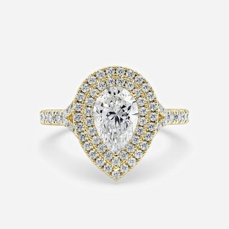 Zina Pear Halo Lab Grown Diamond Engagement Ring