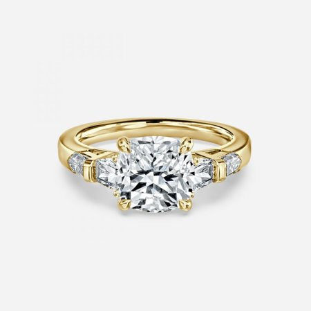 Maya Cushion Three Stone Lab Grown Diamond Engagement Ring