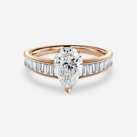 Vri Pear Diamond Unique Engagement Ring