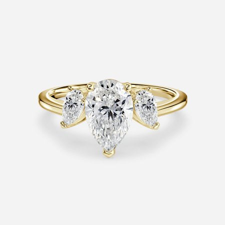 Freya Pear Three Stone Lab Grown Diamond Engagement Ring