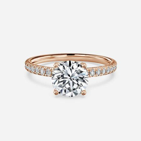 Luz De La Luna Round Diamond Band Engagement Ring