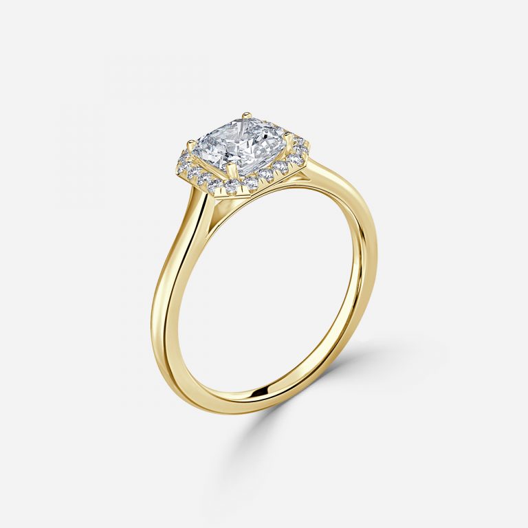 Levi Asscher Lab Grown Diamond Halo Engagement Ring