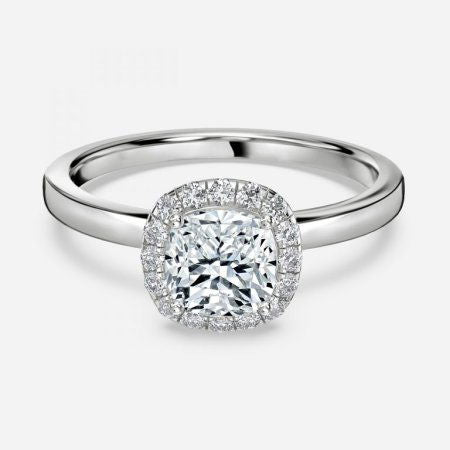 Jodha Cushion Halo Lab Grown Diamond Engagement Ring