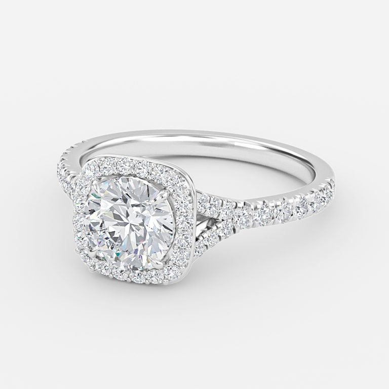 Chelsea Round Lab Created Diamond Halo Engagement Ring