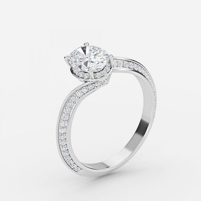 Nhẫn đính hôn kim cương nhân tạo Hidden Halo Aria Oval