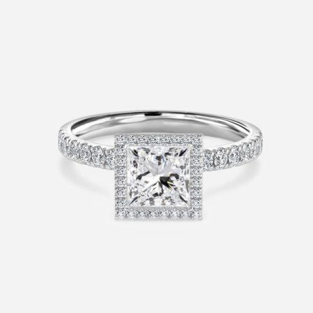 Nefta Princess Halo Lab Grown Diamond Engagement Ring