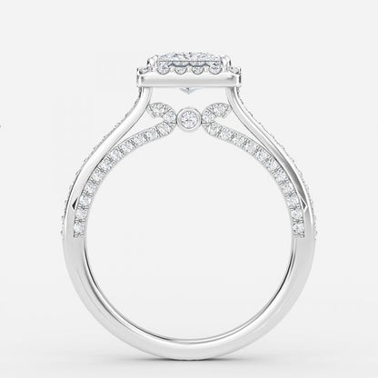 Nhẫn đính hôn kim cương nhân tạo Ayana Princess Halo