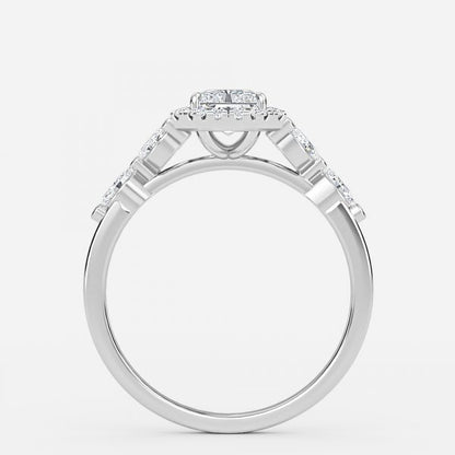Nhẫn đính hôn kim cương nhân tạo Francis Radiant Halo
