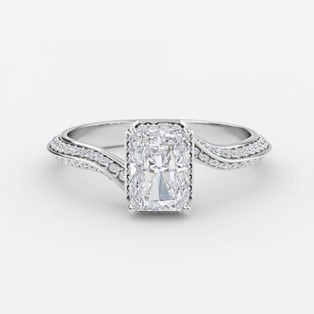 Aria Radiant Hidden Halo Lab Grown Diamond Engagement Ring