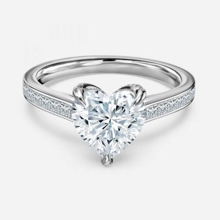 Mithrial Heart Lab Created Diamond Hidden Halo Engagement Ring