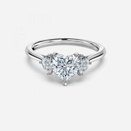 Juliette Heart Lab Created Diamond Three Stone Engagement Ring