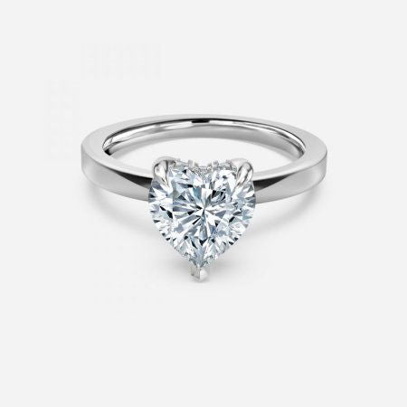 Chloe Heart Lab Created Diamond Hidden Halo Engagement Ring