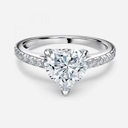 Angel Heart Side Diamond Engagement Ring