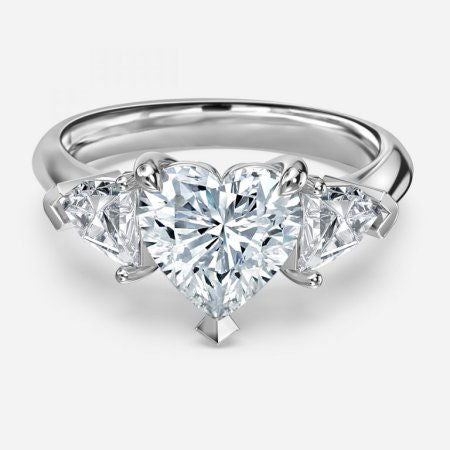 Delaila Heart Lab Created Diamond Three Stone Engagement Ring