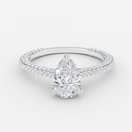 Iona Pear Hidden Halo Lab Grown Diamond Engagement Ring