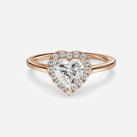 Tara Heart Halo Lab Created Diamond Engagement Ring