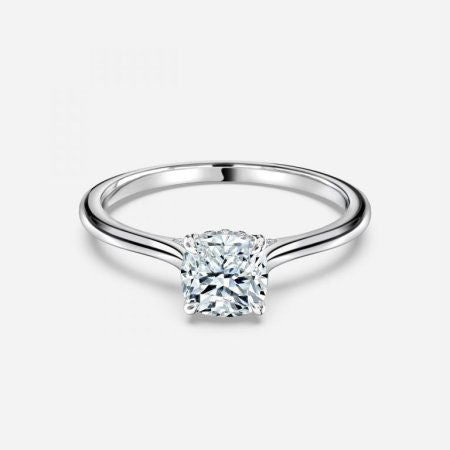 Valencia Cushion Hidden Halo Lab Grown Diamond Engagement Ring