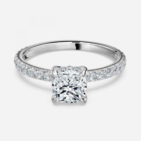 Lucian Cushion Hidden Halo Lab Grown Diamond Engagement Ring