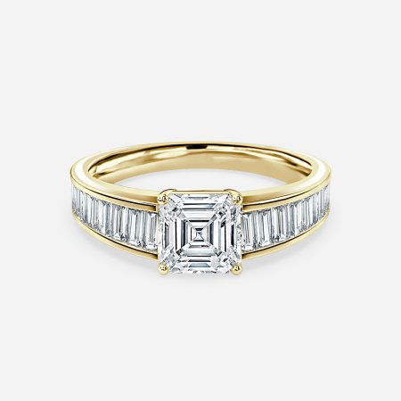 Vri Asscher Unique Lab Grown Diamond Engagement Ring