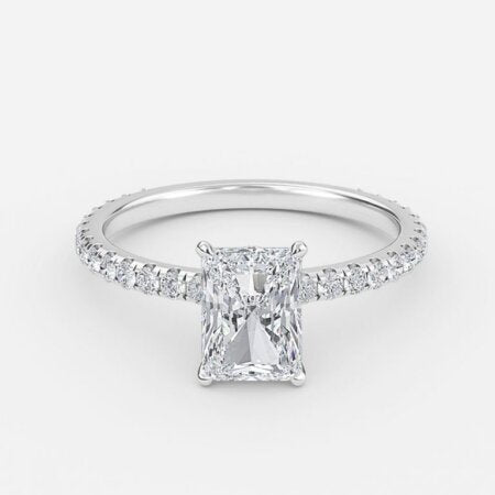 Ambrosia Radiant Hidden Halo Lab Grown Diamond Engagement Ring