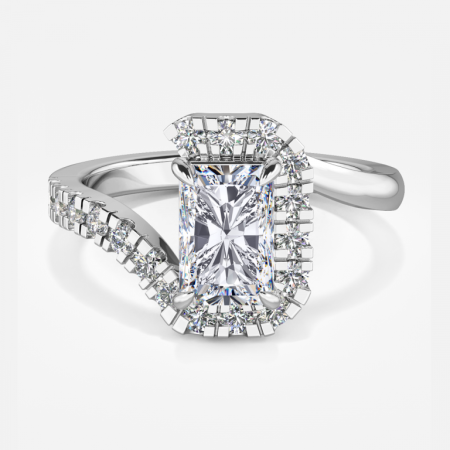 Neto Radiant Halo Lab Grown Diamond Engagement Ring