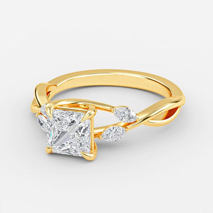 Aurora Princess Unique Lab Grown Diamond Engagement Ring