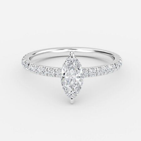 Lucian Marquise Hidden Halo Lab Grown Diamond Engagement Ring