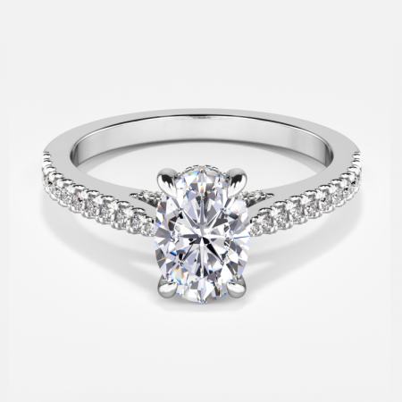 Veronica Oval Hidden Halo Lab Grown Diamond Engagement Ring