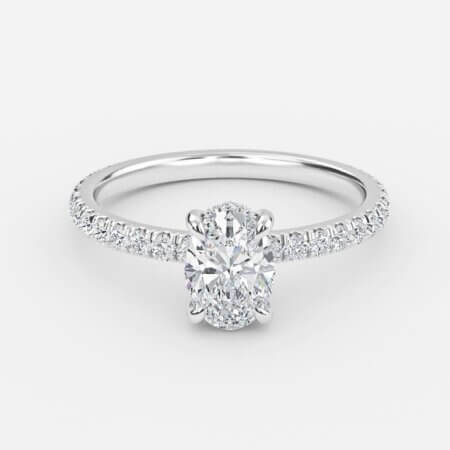 Lucian Oval Hidden Halo Lab Grown Diamond Engagement Ring