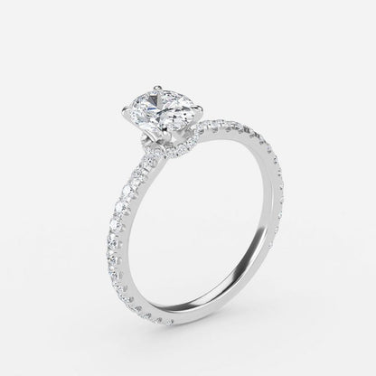 Nhẫn đính hôn kim cương nhân tạo Hidden Halo Ambrosia Oval