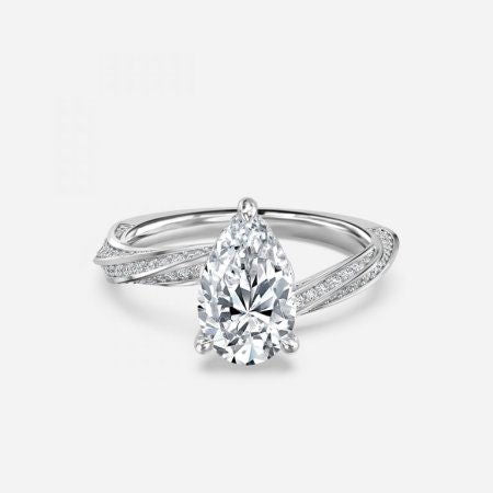 Sofia Pear Hidden Halo Lab Grown Diamond Engagement Ring