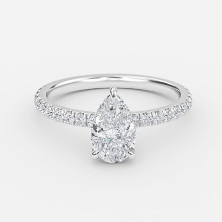 Lucian Pear Hidden Halo Lab Grown Diamond Engagement Ring