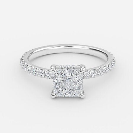 Lucian Princess Hidden Halo Lab Grown Diamond Engagement Ring