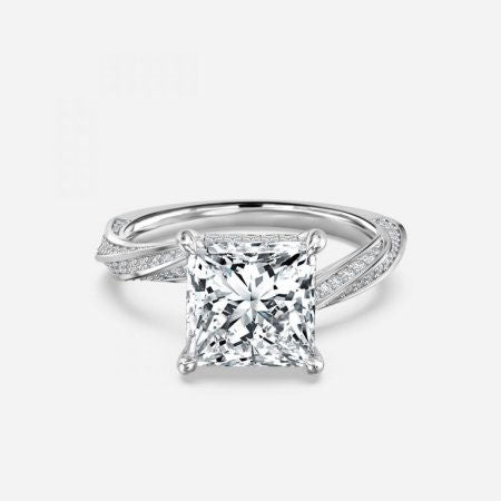 Sofia Princess Hidden Halo Lab Grown Diamond Engagement Ring