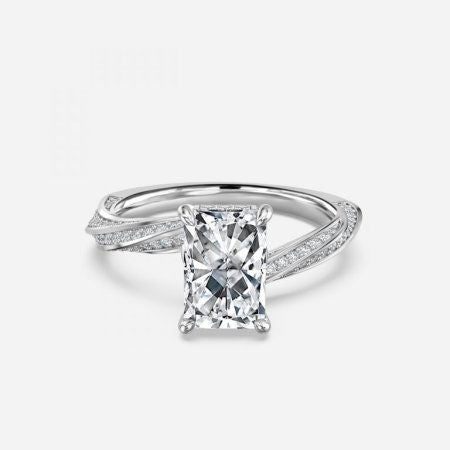 Sofia Radiant Hidden Halo Lab Grown Diamond Engagement Ring