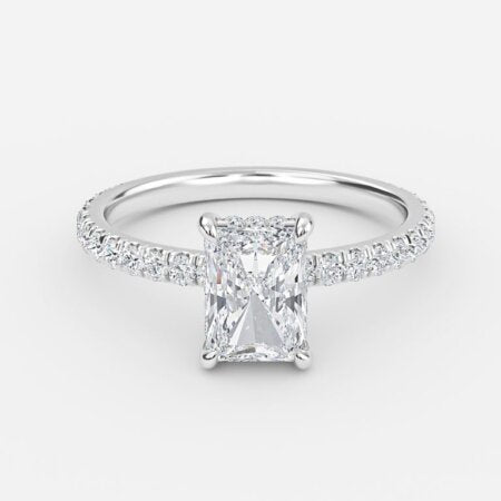 Lucian Radiant Hidden Halo Lab Grown Diamond Engagement Ring