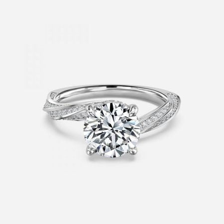 Sofia Round Lab Created Diamond Hidden Halo Engagement Ring