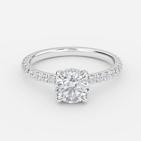 Lucian Round Lab Grown Diamond Hidden Halo Engagement Ring